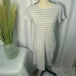 Vineyard Vines Pima Cotton Women’s XS Gray Striped Dress Short Sleeves Pullover